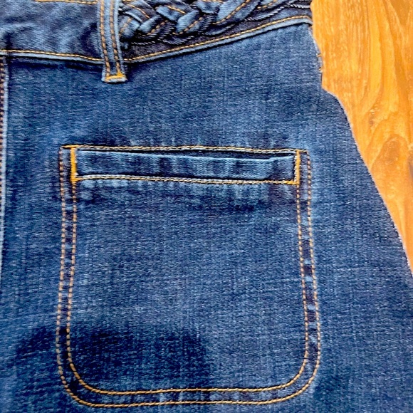 NWOT Harper Denim Mini Skirt Indigo Snap Button Front Size Medium - Picture 2 of 5